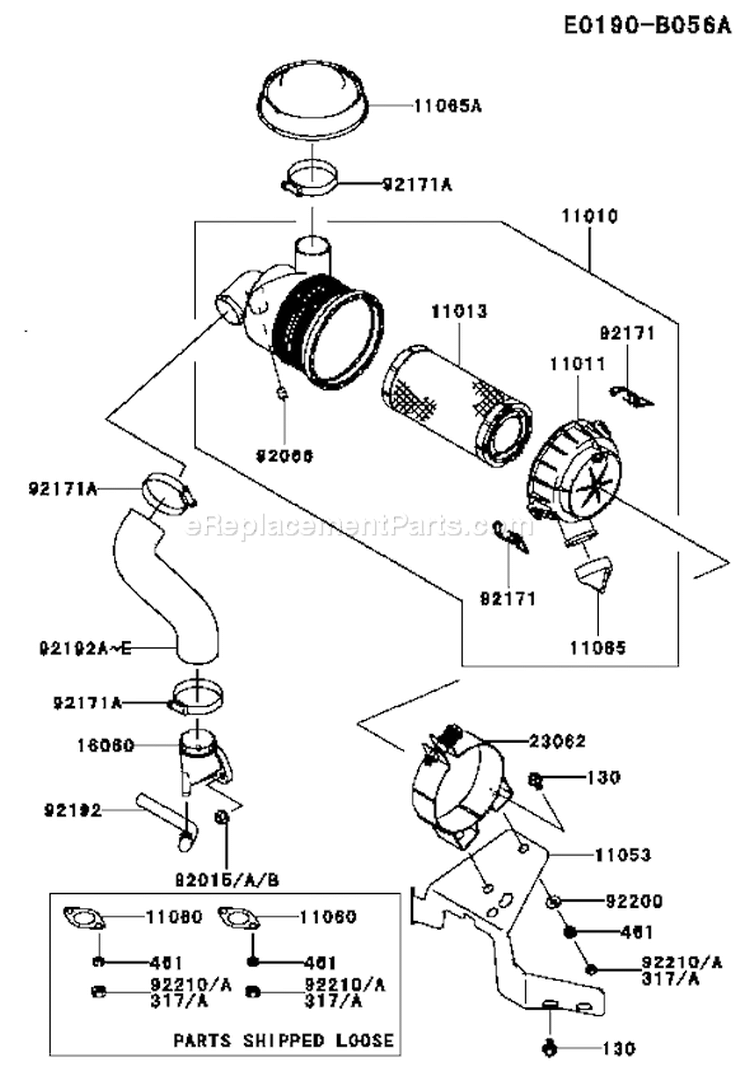 Page A Diagram and Parts List for FH580V AS37 Kawasaki Engine