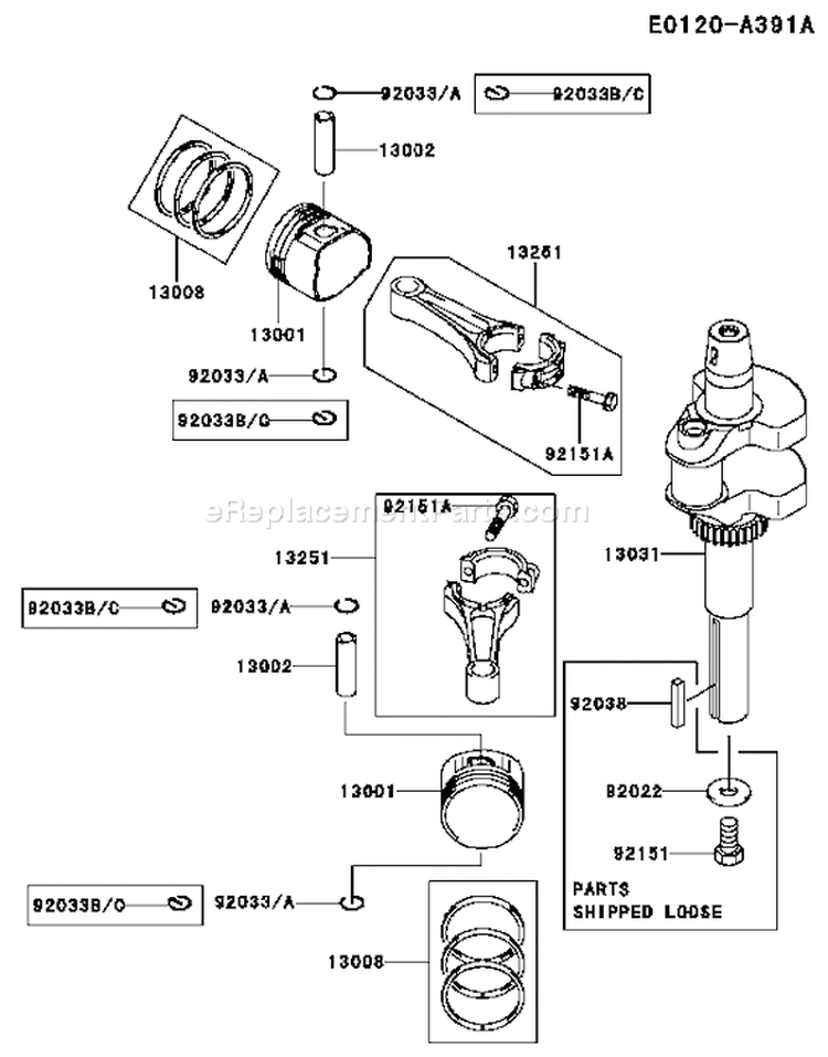 Page J Diagram and Parts List for FH580V AS37 Kawasaki Engine