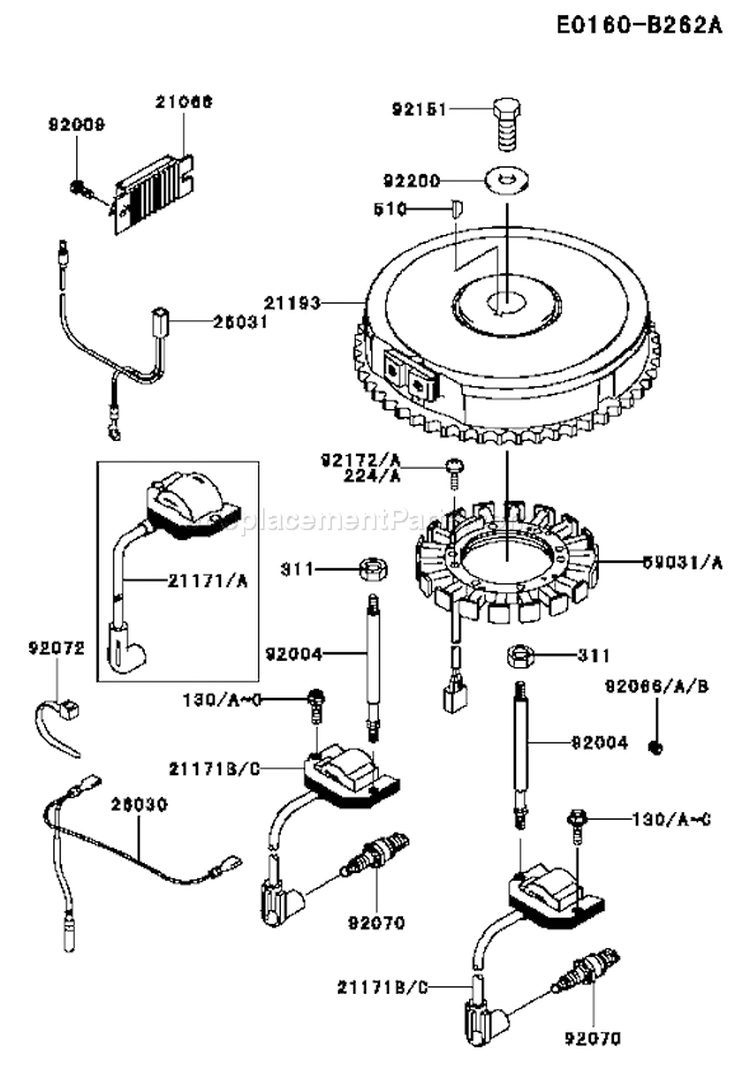 Page F Diagram and Parts List for FH580V AS37 Kawasaki Engine