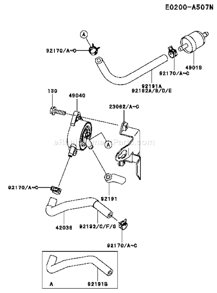 Page G Diagram and Parts List for FH580V AS37 Kawasaki Engine