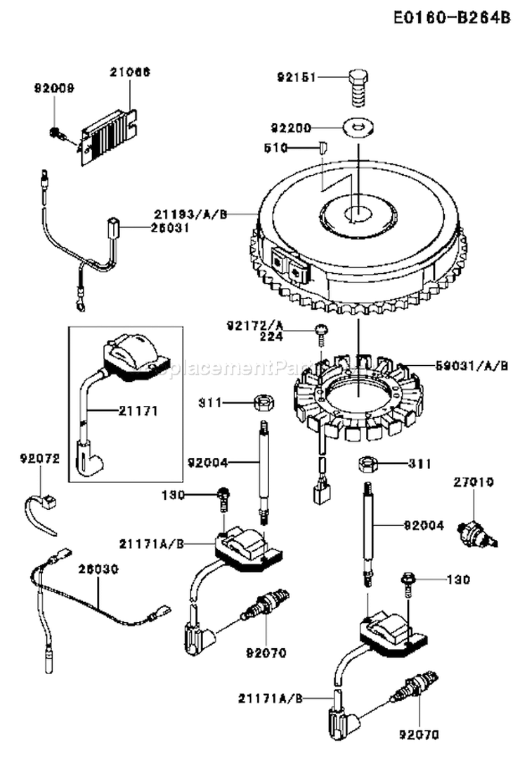 Page F Diagram and Parts List for FH580V BS39 Kawasaki Engine