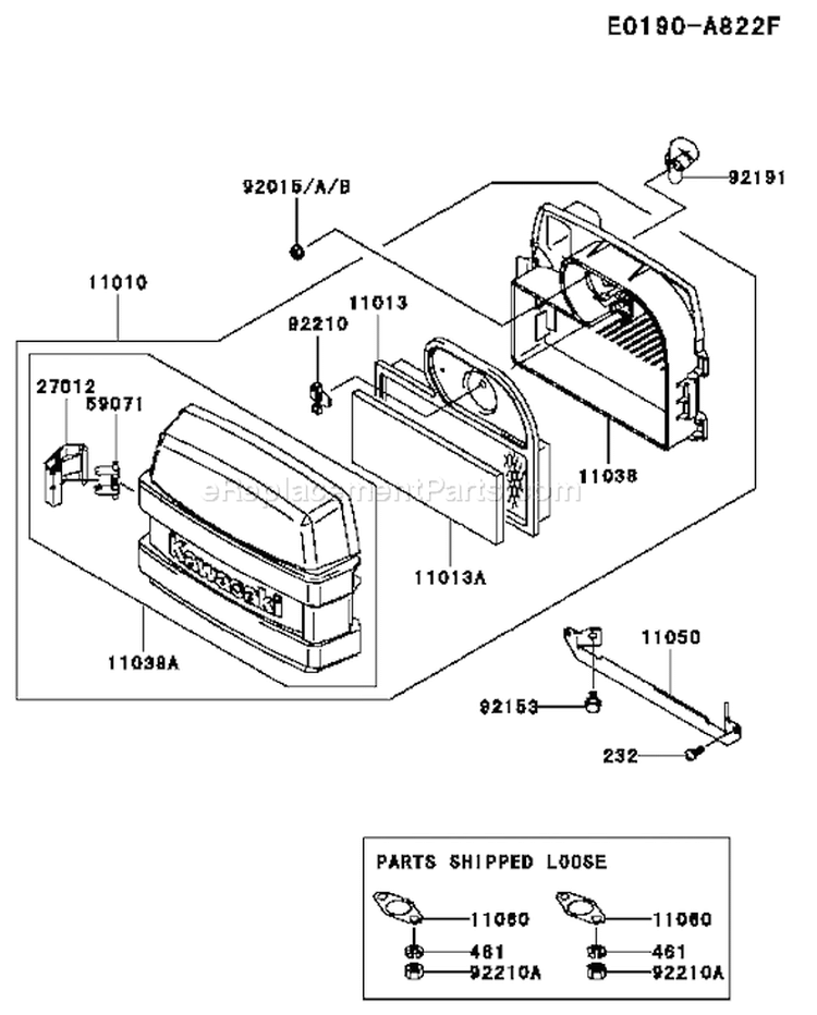 Page A Diagram and Parts List for FH541V BW00 Kawasaki Engine