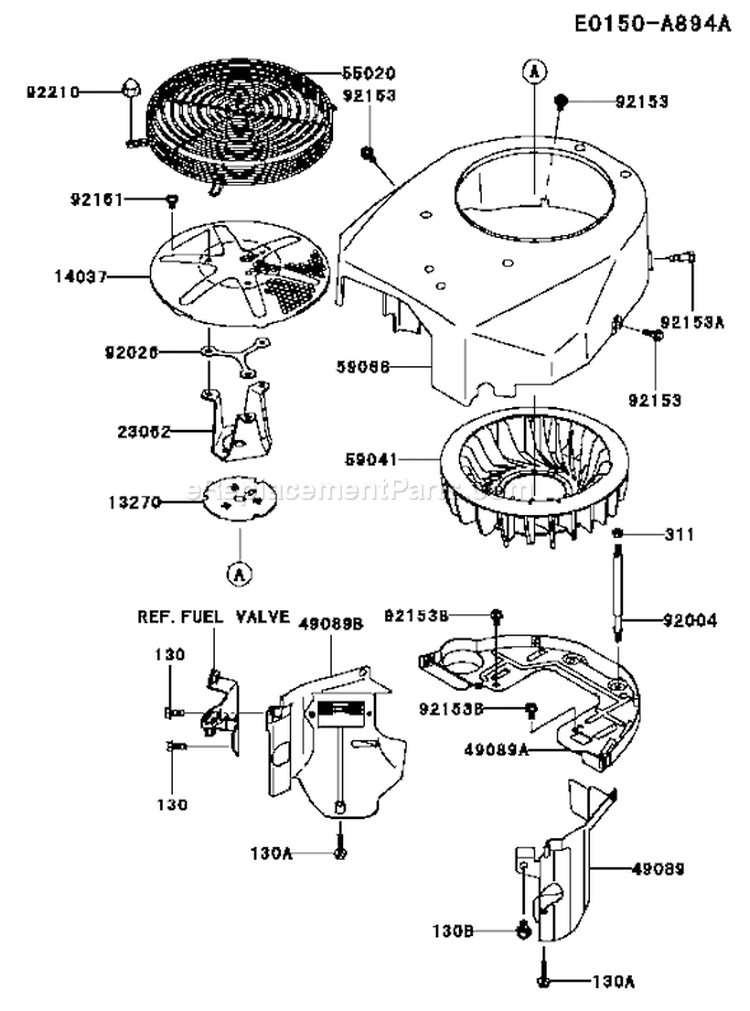 Page D Diagram and Parts List for FH541V BW00 Kawasaki Engine