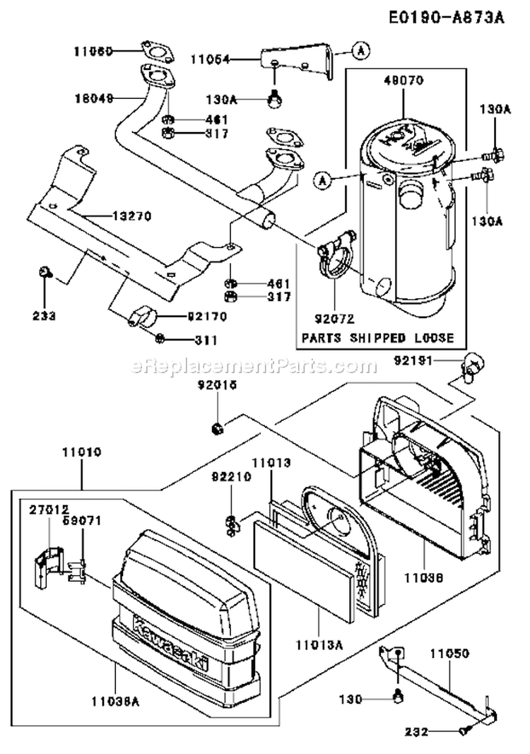 Page A Diagram and Parts List for FH580V AS18 Kawasaki Engine