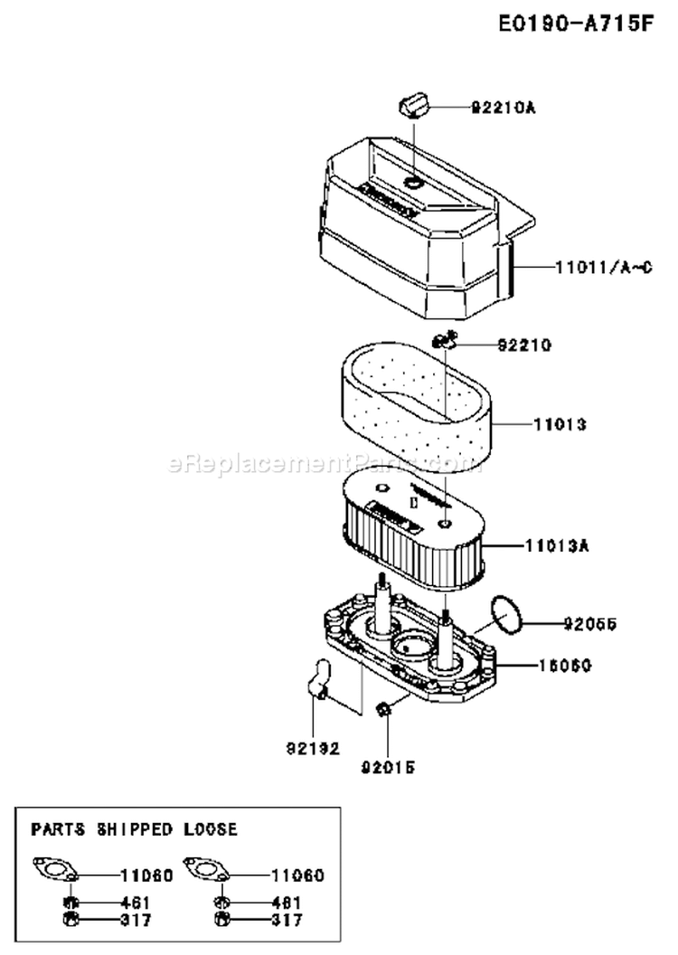 Page A Diagram and Parts List for FH580V AS23 Kawasaki Engine