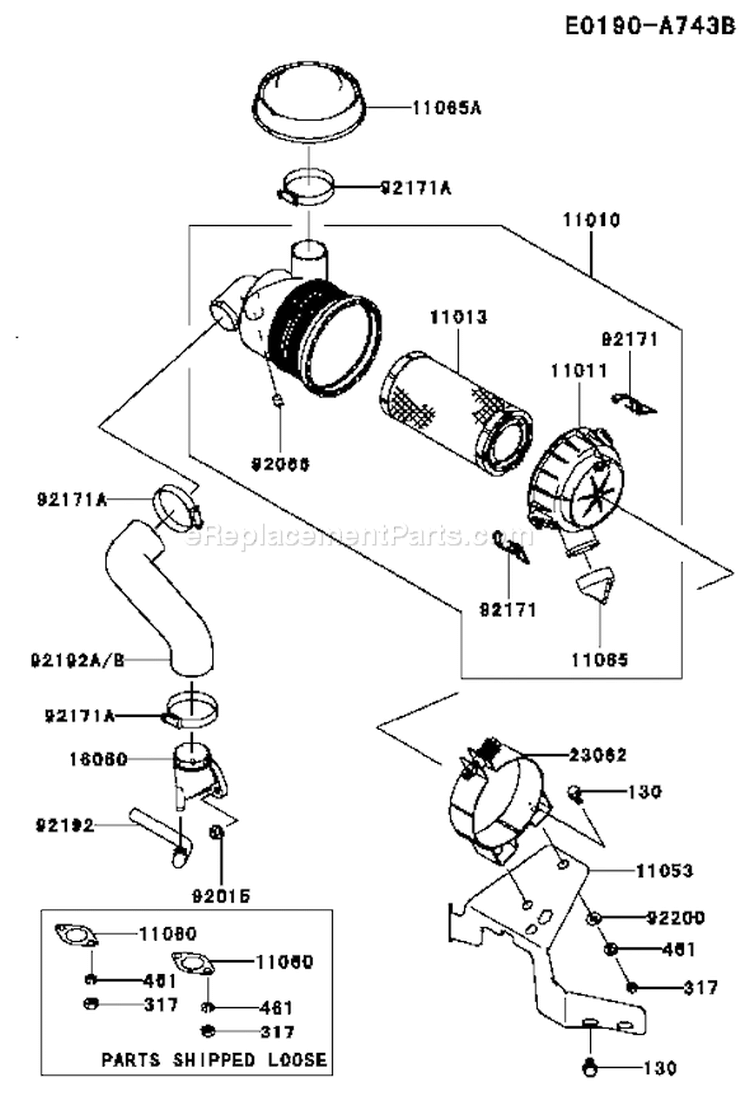 Page A Diagram and Parts List for FH580V CS25 Kawasaki Engine