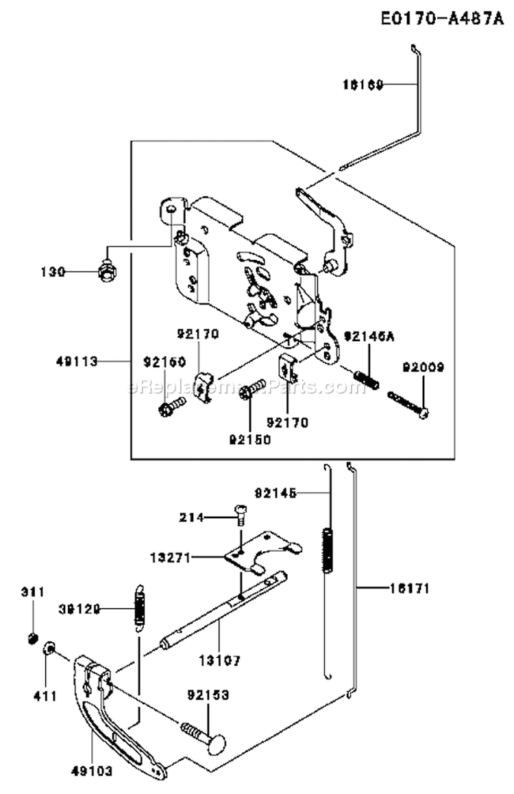 Page C Diagram and Parts List for FH381V CS25 Kawasaki Engine