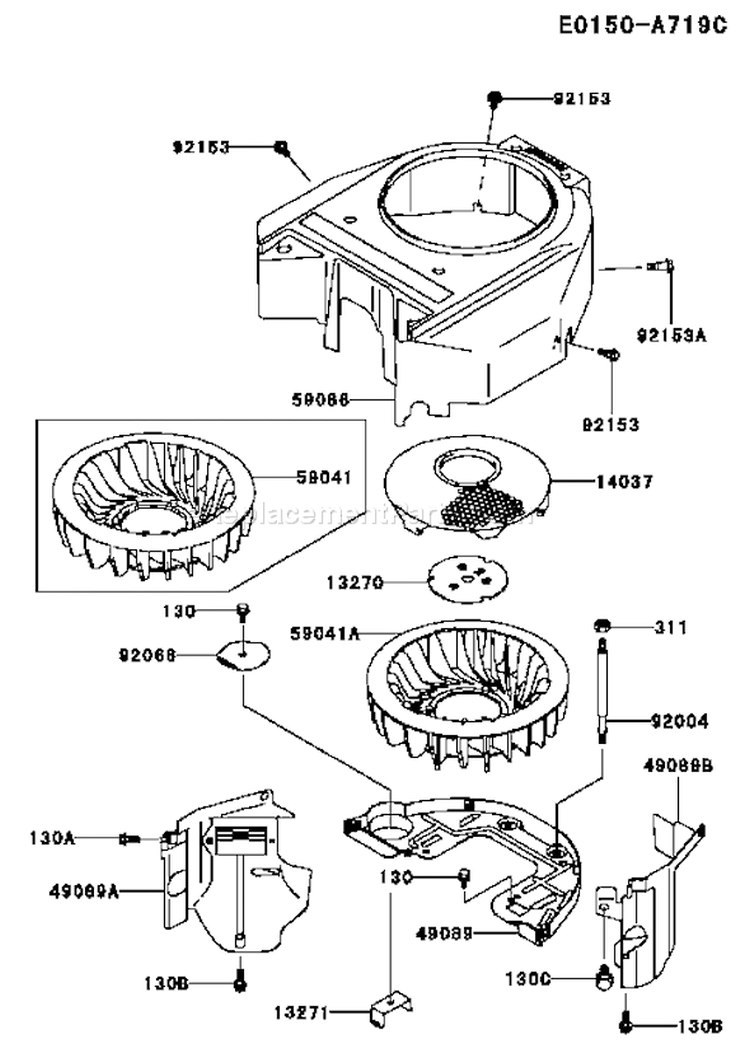 Page D Diagram and Parts List for FH541V BS38 Kawasaki Engine