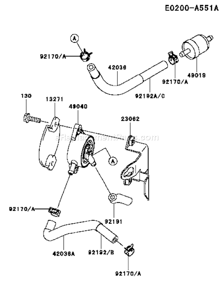 Page G Diagram and Parts List for FH580V CS31 Kawasaki Engine