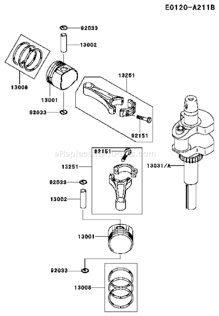 Page J Diagram and Parts List for FH541V-AS27  Kawasaki Engine