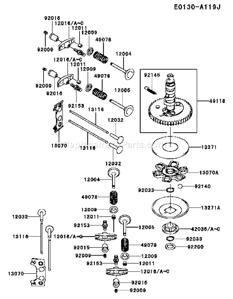 Page L Diagram and Parts List for FH541V-BS21  Kawasaki Engine