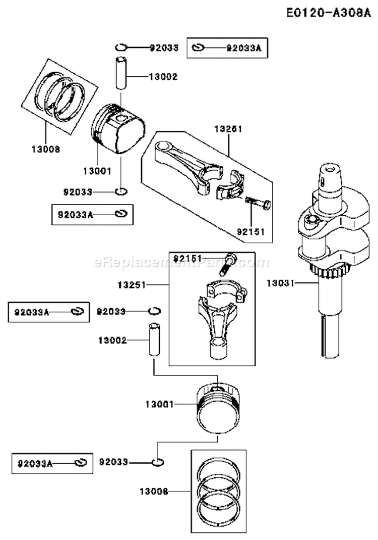Page J Diagram and Parts List for FH580V CS31 Kawasaki Engine