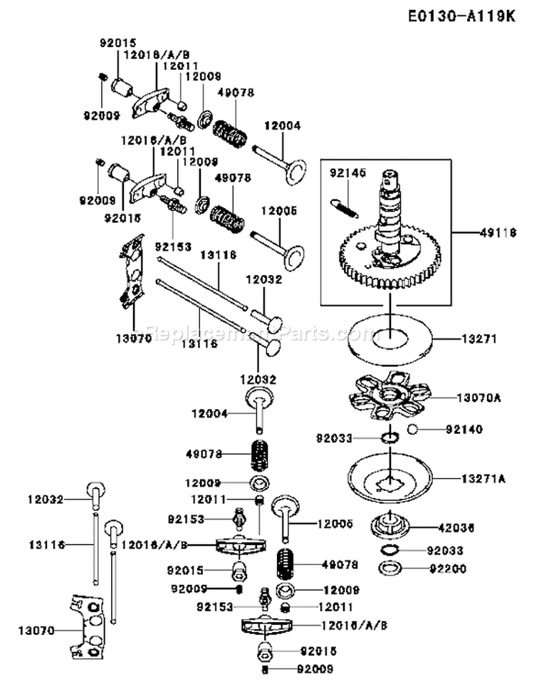 Page L Diagram and Parts List for FH541V BS38 Kawasaki Engine
