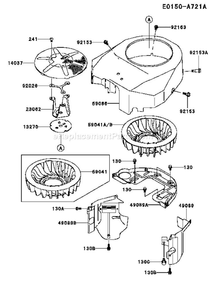 Page D Diagram and Parts List for FH580V ES06 Kawasaki Engine