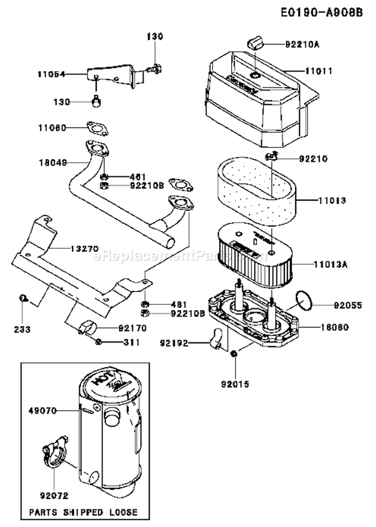 Page A Diagram and Parts List for FH541V AS48 Kawasaki Engine