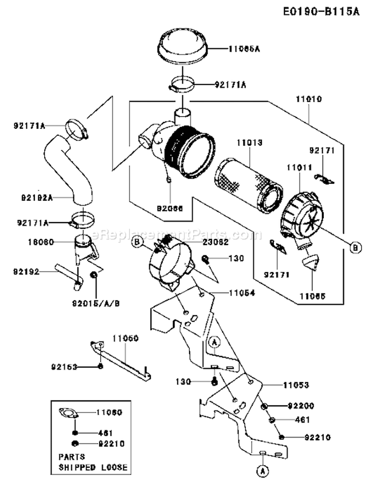Page A Diagram and Parts List for FH580V ES29 Kawasaki Engine