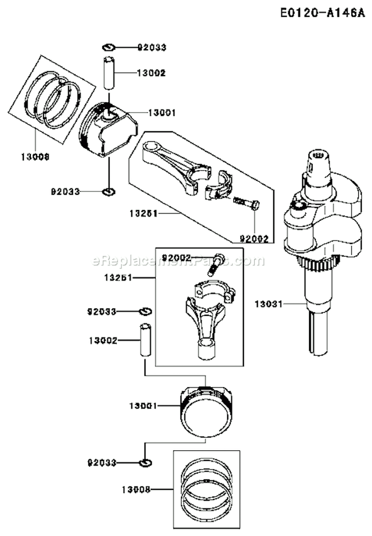 Page J Diagram and Parts List for FH601V AS07 Kawasaki Engine