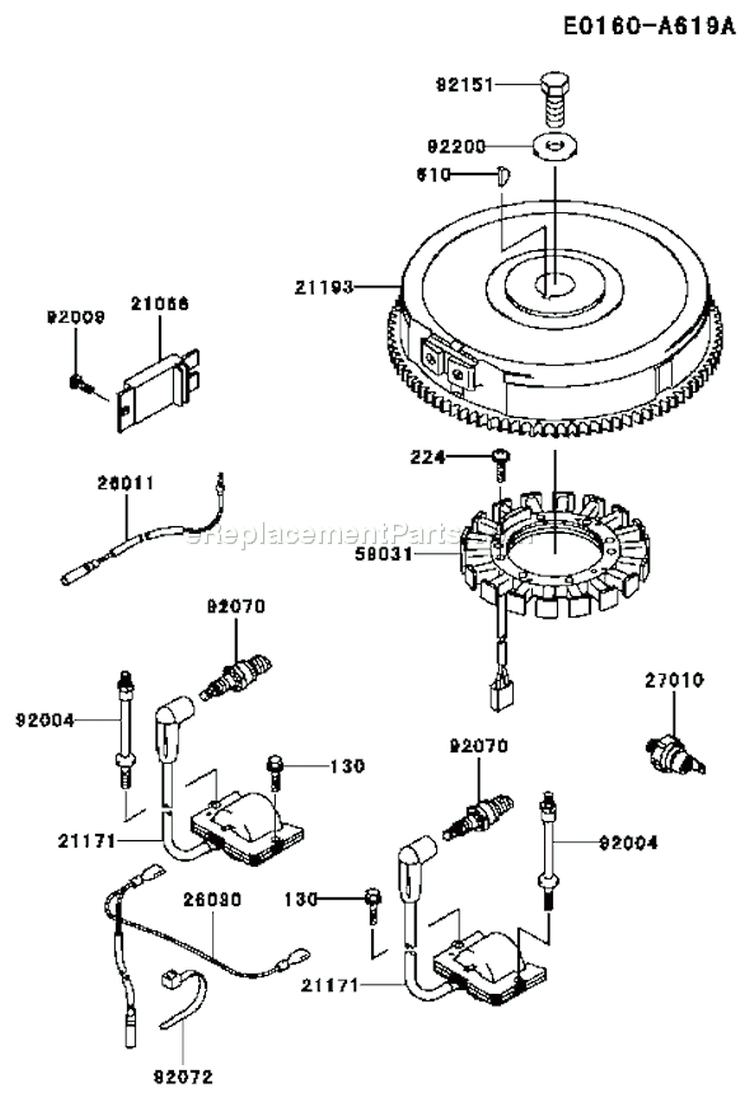 Page F Diagram and Parts List for FH601V AS07 Kawasaki Engine