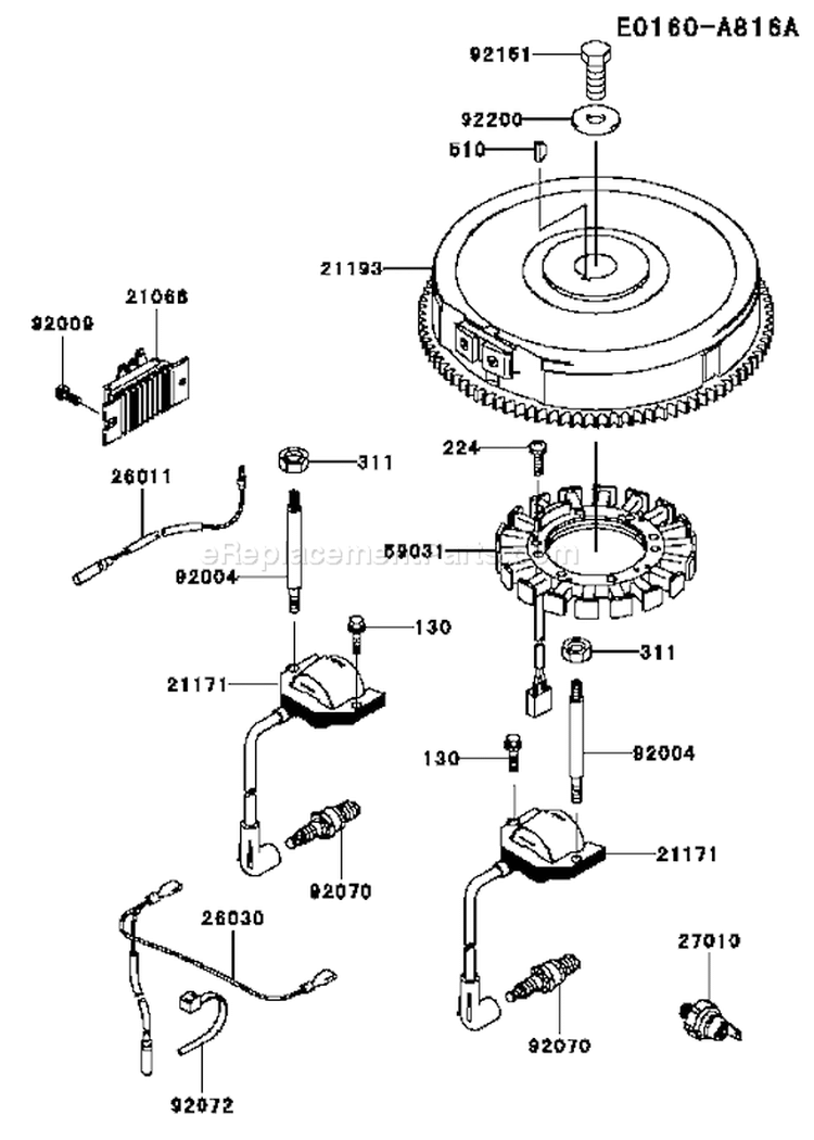 Page F Diagram and Parts List for FH601V AS23 Kawasaki Engine