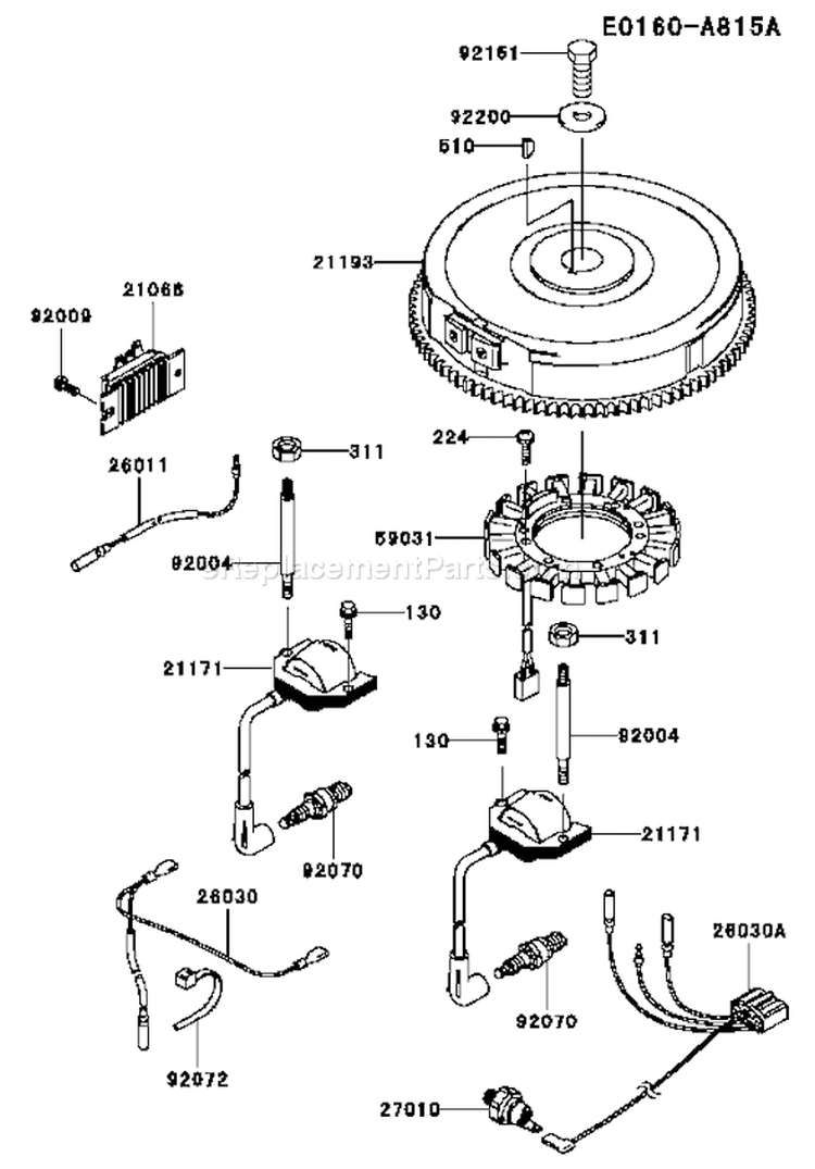 Page F Diagram and Parts List for FH601V AS24 Kawasaki Engine