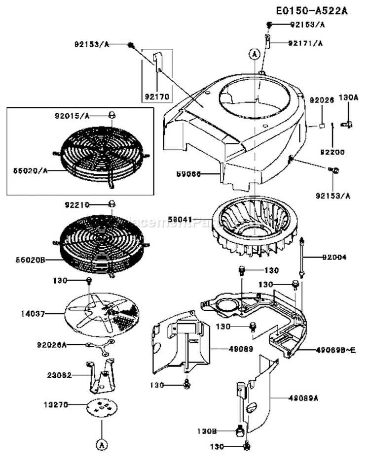 Page D Diagram and Parts List for FH601V AS17 Kawasaki Engine