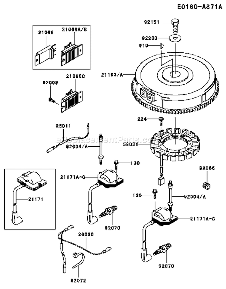 Page F Diagram and Parts List for FH601V AS17 Kawasaki Engine