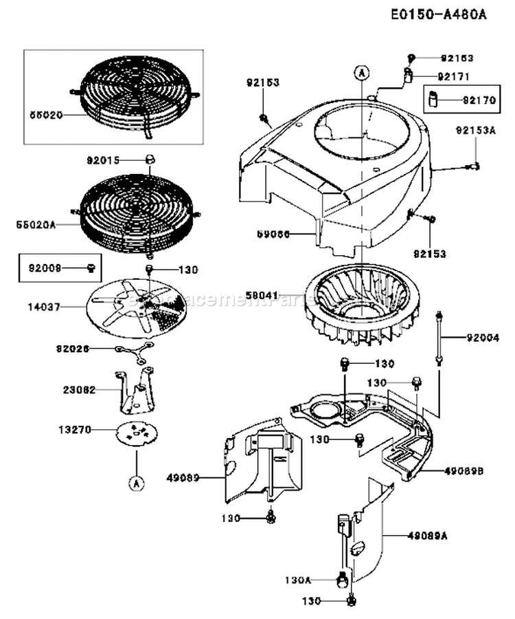 Page D Diagram and Parts List for FH601V BS19 Kawasaki Engine