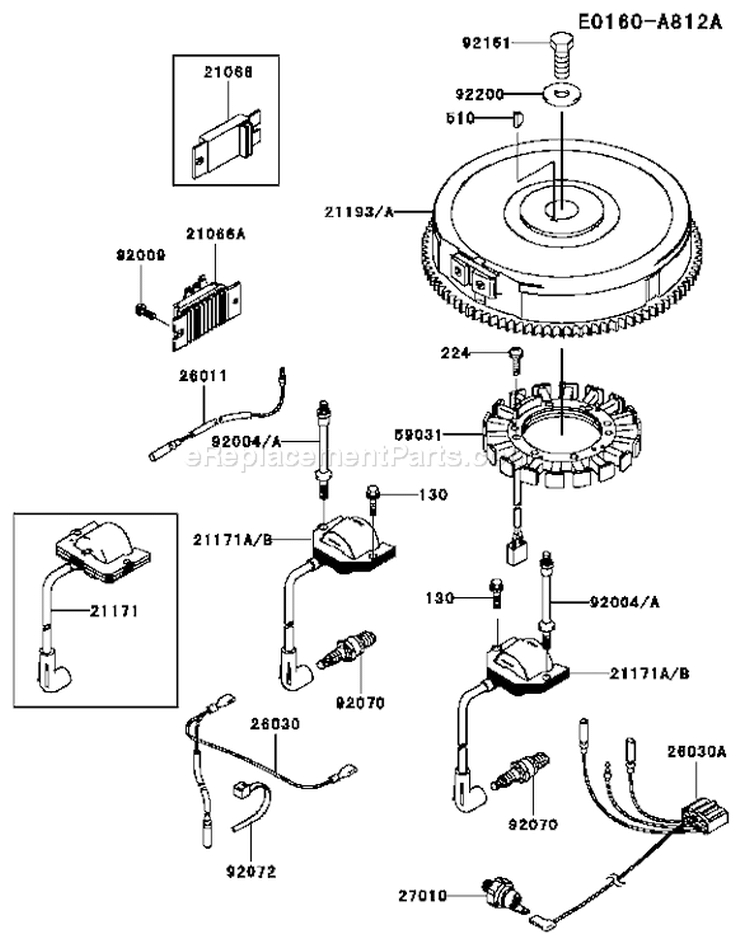 Page F Diagram and Parts List for FH601V BS19 Kawasaki Engine