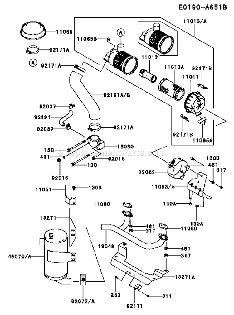 Page A Diagram and Parts List for FH601V BS20 Kawasaki Engine