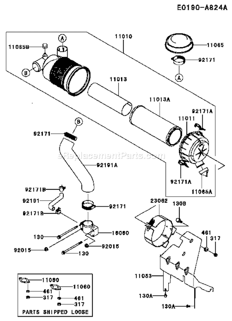 Page A Diagram and Parts List for FH601V BS31 Kawasaki Engine