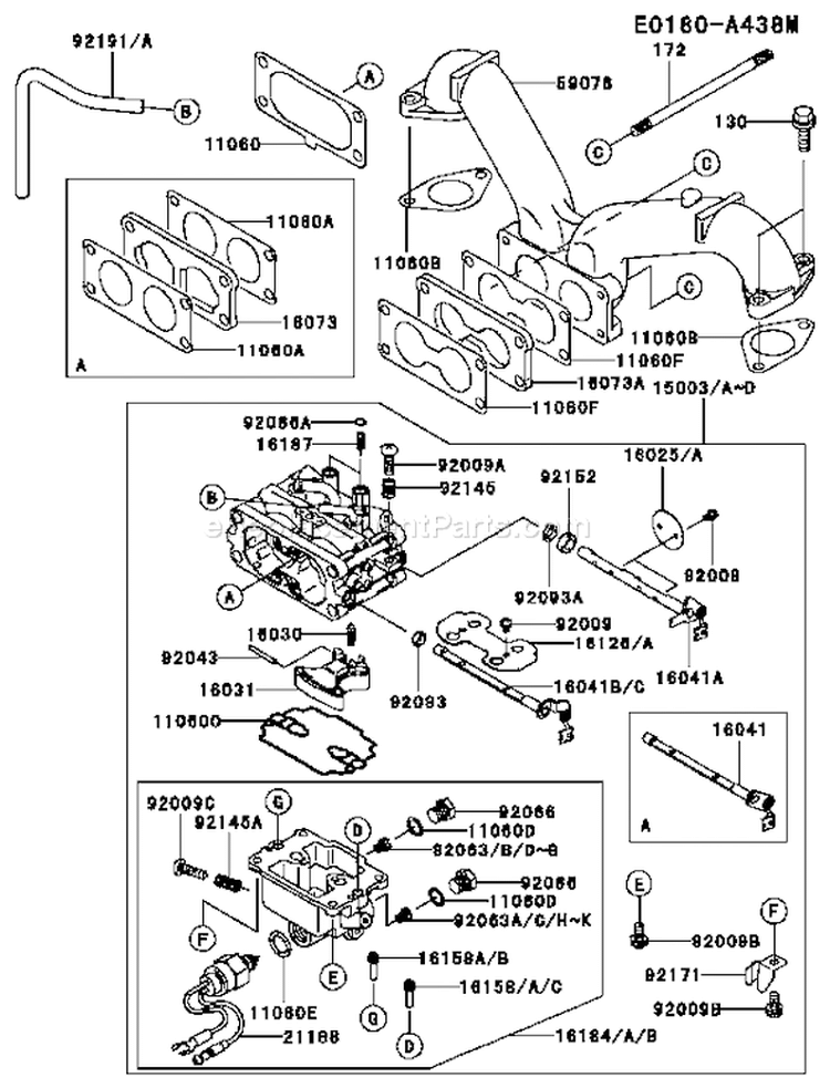 Page B Diagram and Parts List for FH601V AS09 Kawasaki Engine