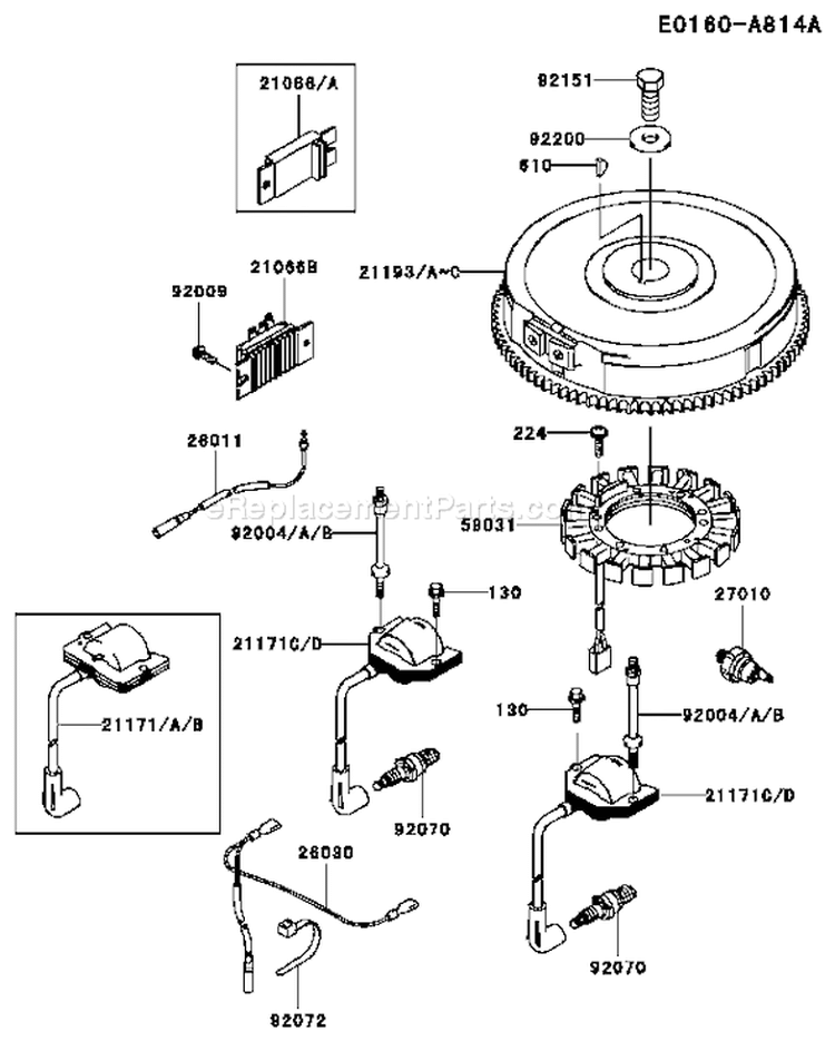Page F Diagram and Parts List for FH601V CS12 Kawasaki Engine