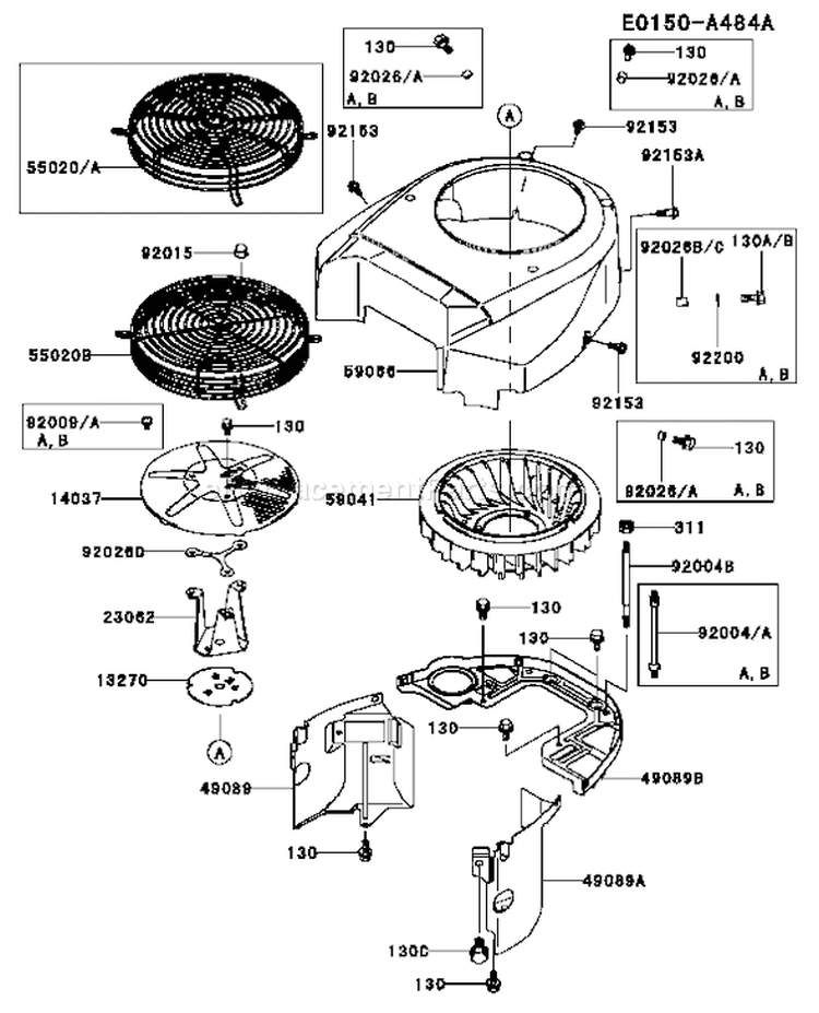 Page D Diagram and Parts List for FH601V AS13 Kawasaki Engine