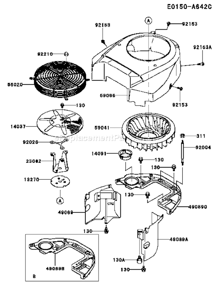 Page D Diagram and Parts List for FH601V CS23 Kawasaki Engine