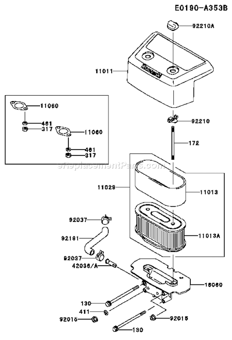 Page A Diagram and Parts List for FH601V DS06 Kawasaki Engine