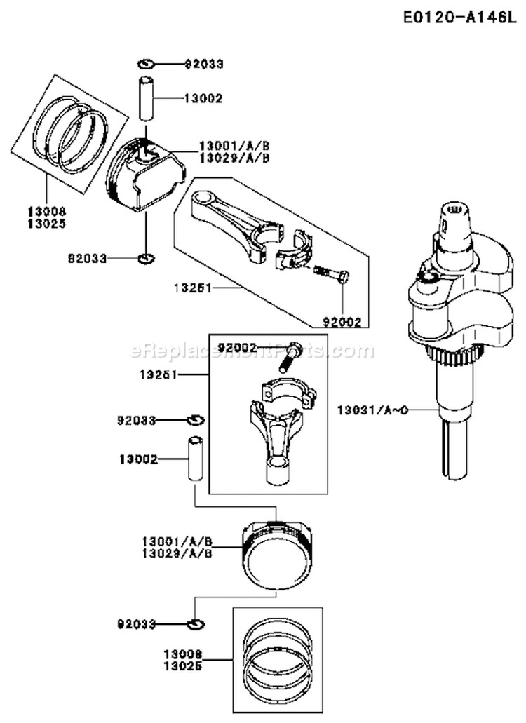 Page J Diagram and Parts List for FH601V CS11 Kawasaki Engine
