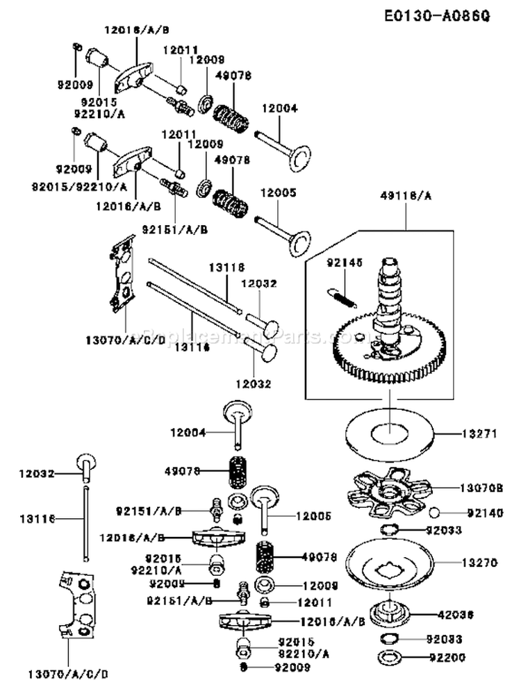 Page L Diagram and Parts List for FH601V CS11 Kawasaki Engine