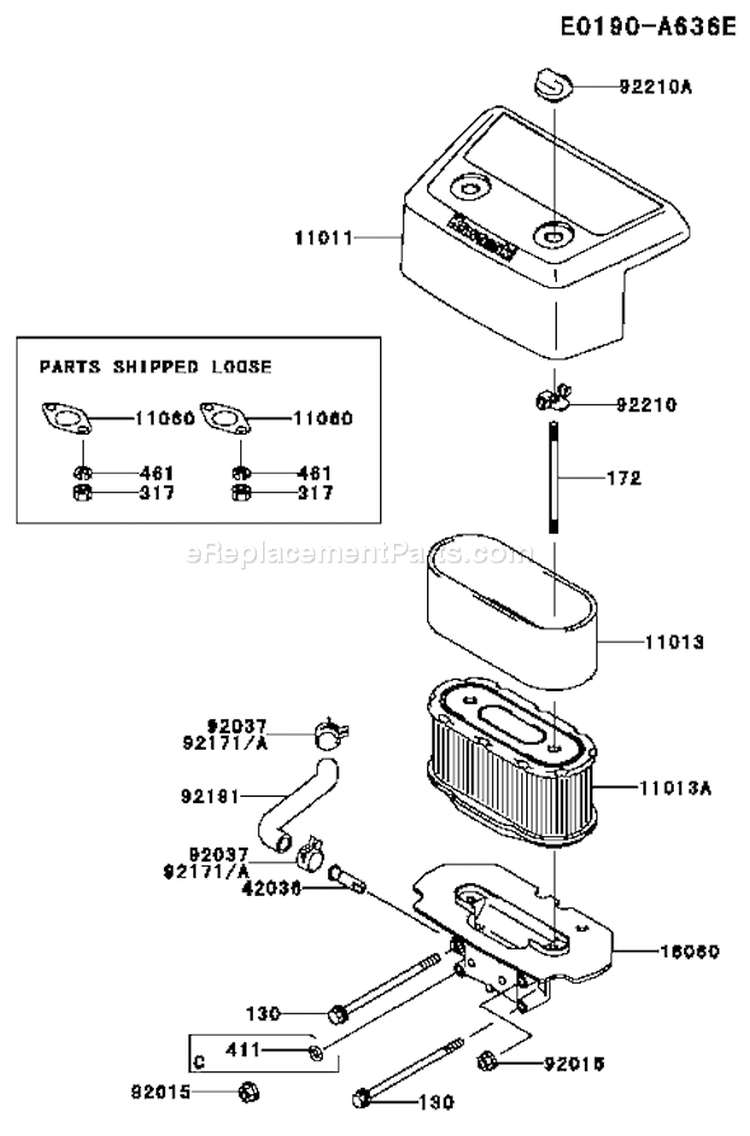 Page A Diagram and Parts List for FH601V CS19 Kawasaki Engine