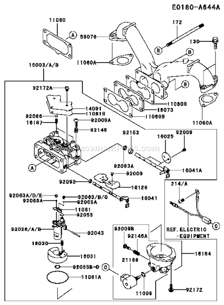 Page B Diagram and Parts List for FH601V CS19 Kawasaki Engine