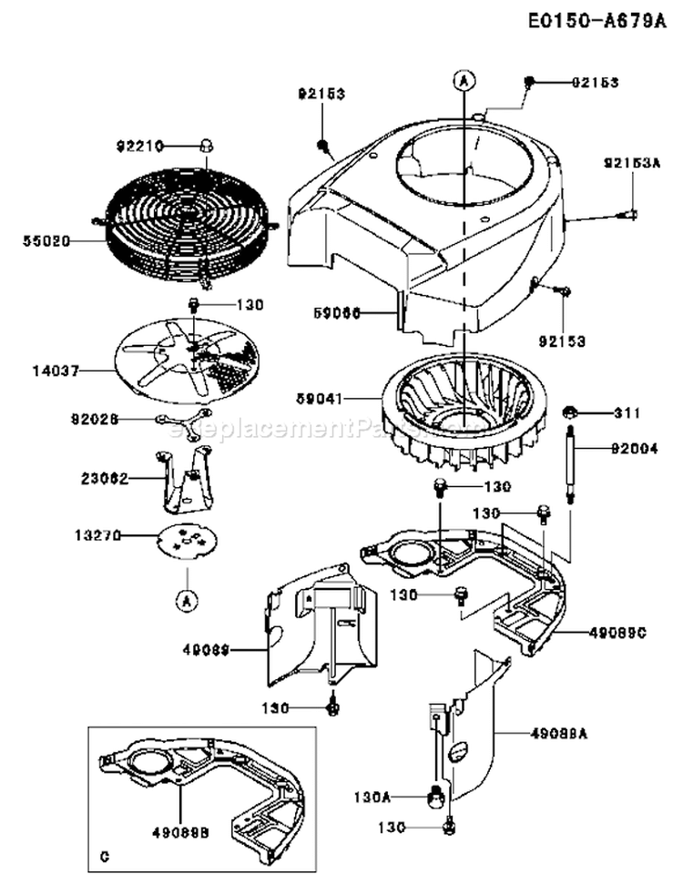 Page D Diagram and Parts List for FH601V CS29 Kawasaki Engine