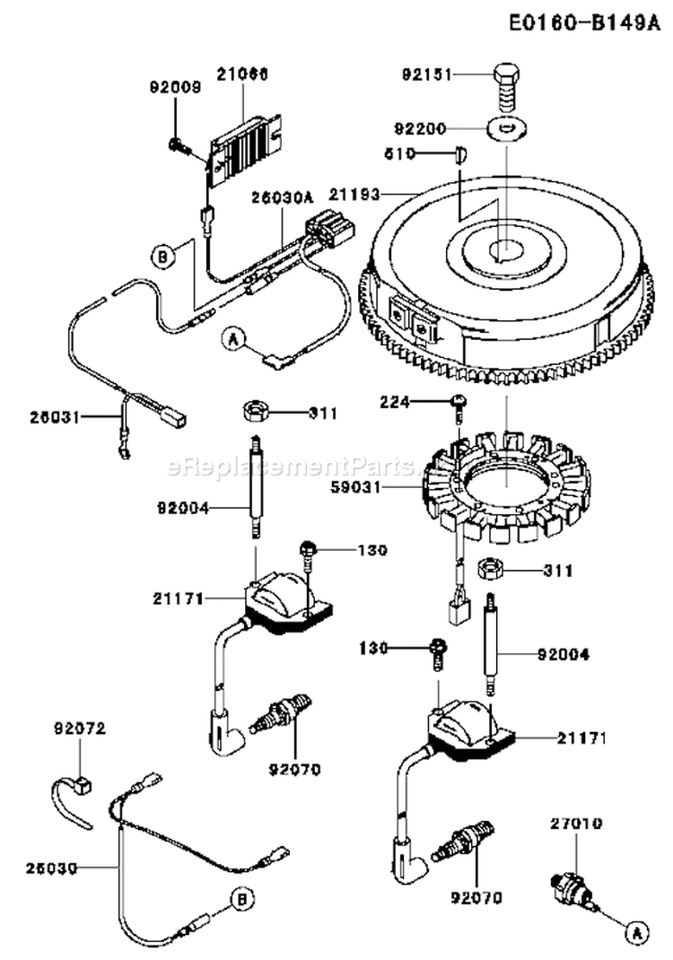 Page F Diagram and Parts List for FH601V ES19 Kawasaki Engine