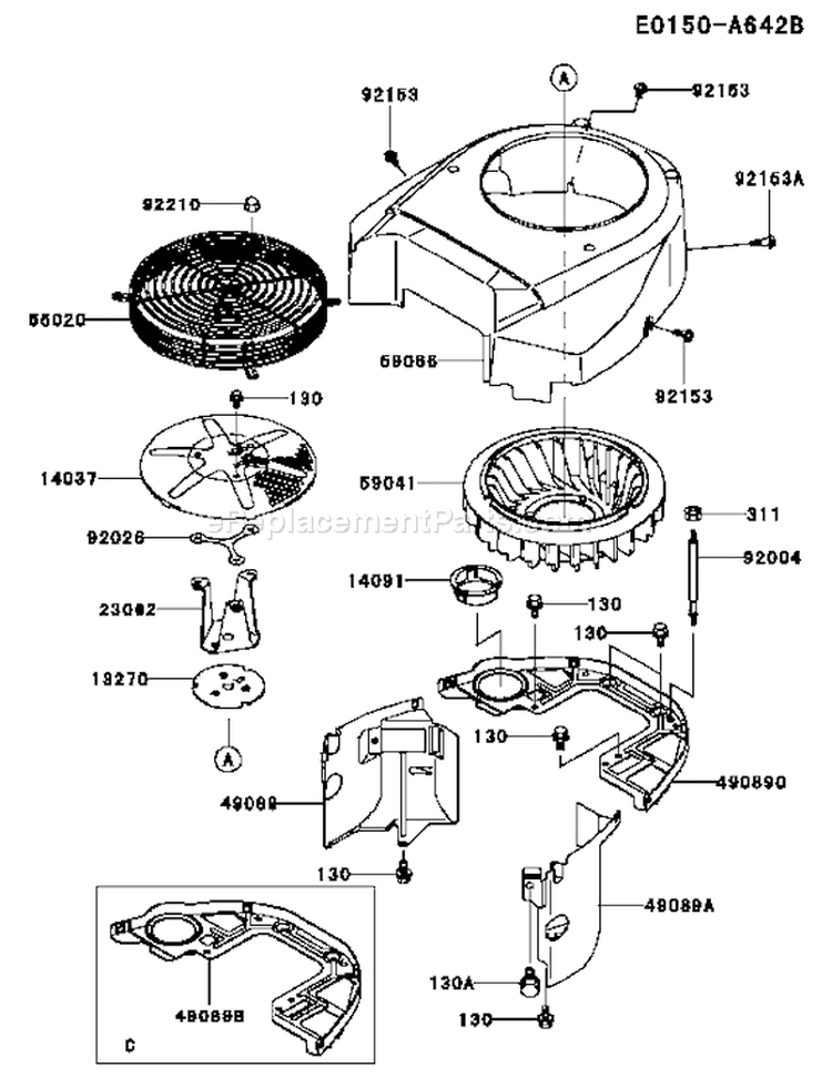 Page D Diagram and Parts List for FH601V CS18 Kawasaki Engine