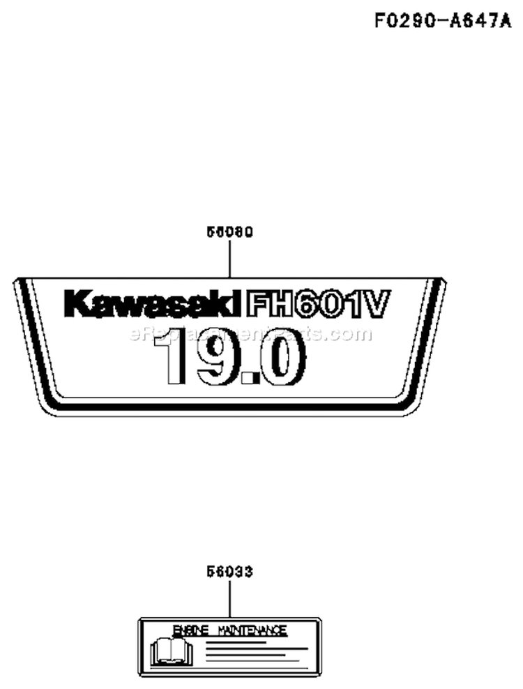 Page H Diagram and Parts List for FH601V DS06 Kawasaki Engine