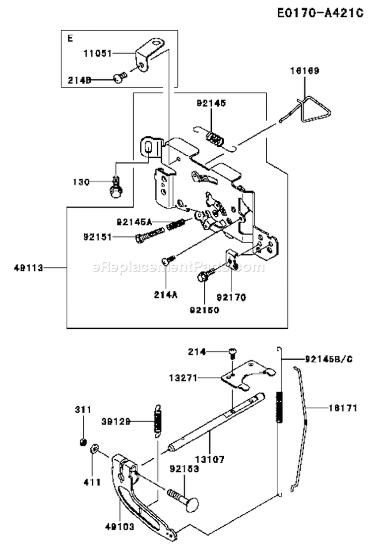 Page C Diagram and Parts List for FH601V FS11 Kawasaki Engine
