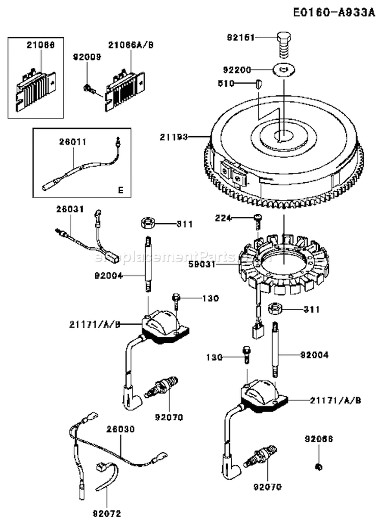 Page F Diagram and Parts List for FH601V FS11 Kawasaki Engine