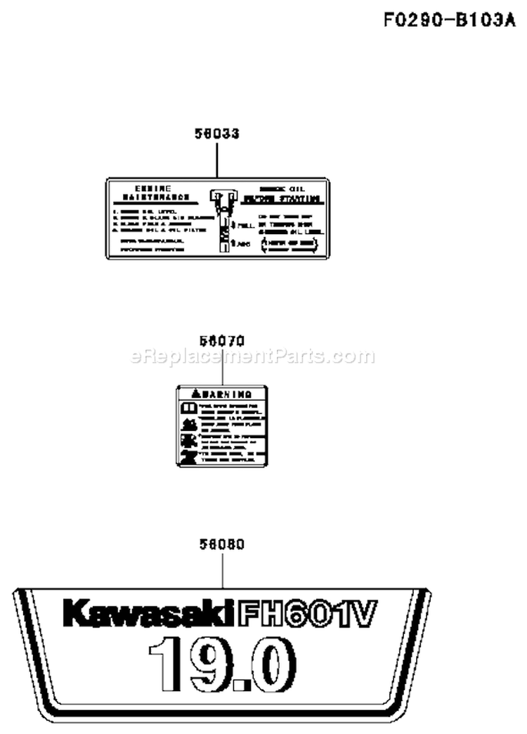 Page H Diagram and Parts List for FH601V GS06 Kawasaki Engine