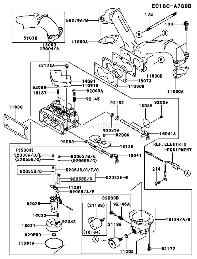 Page B Diagram and Parts List for FH601V FS09 Kawasaki Engine