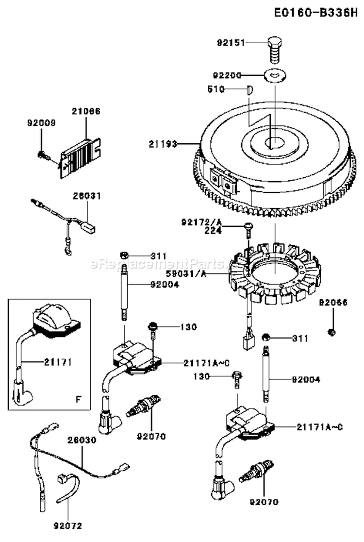 Page F Diagram and Parts List for FH601V FS09 Kawasaki Engine