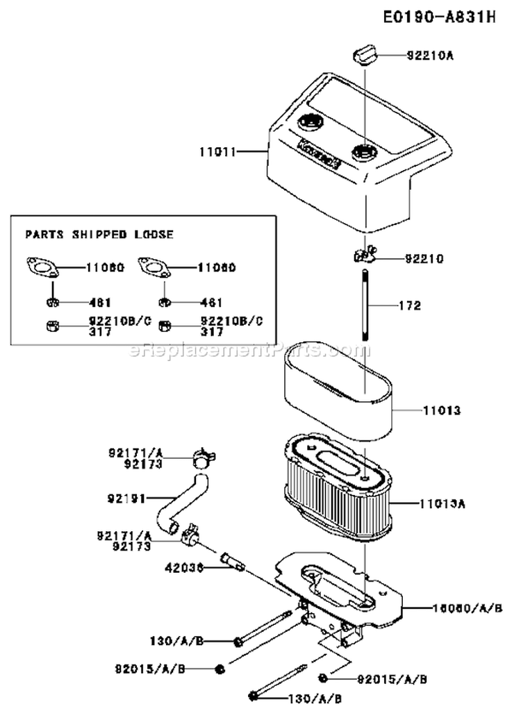 Page A Diagram and Parts List for FH601V JS06 Kawasaki Engine