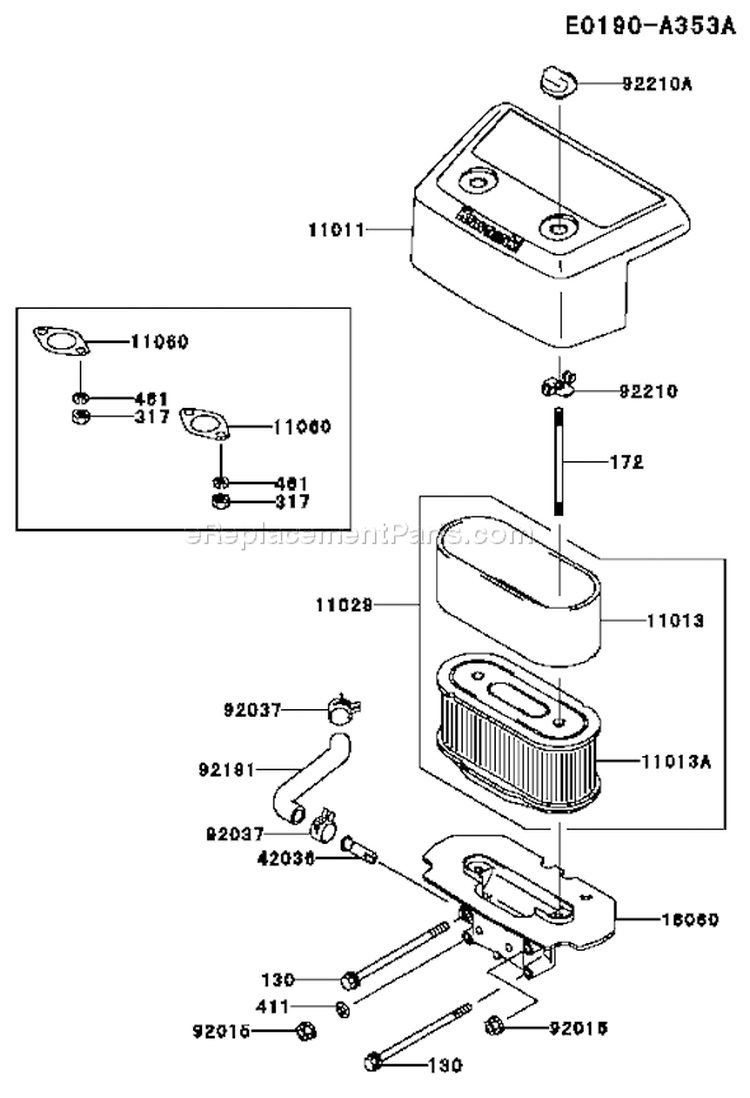 Page A Diagram and Parts List for FH641V AS04 Kawasaki Engine